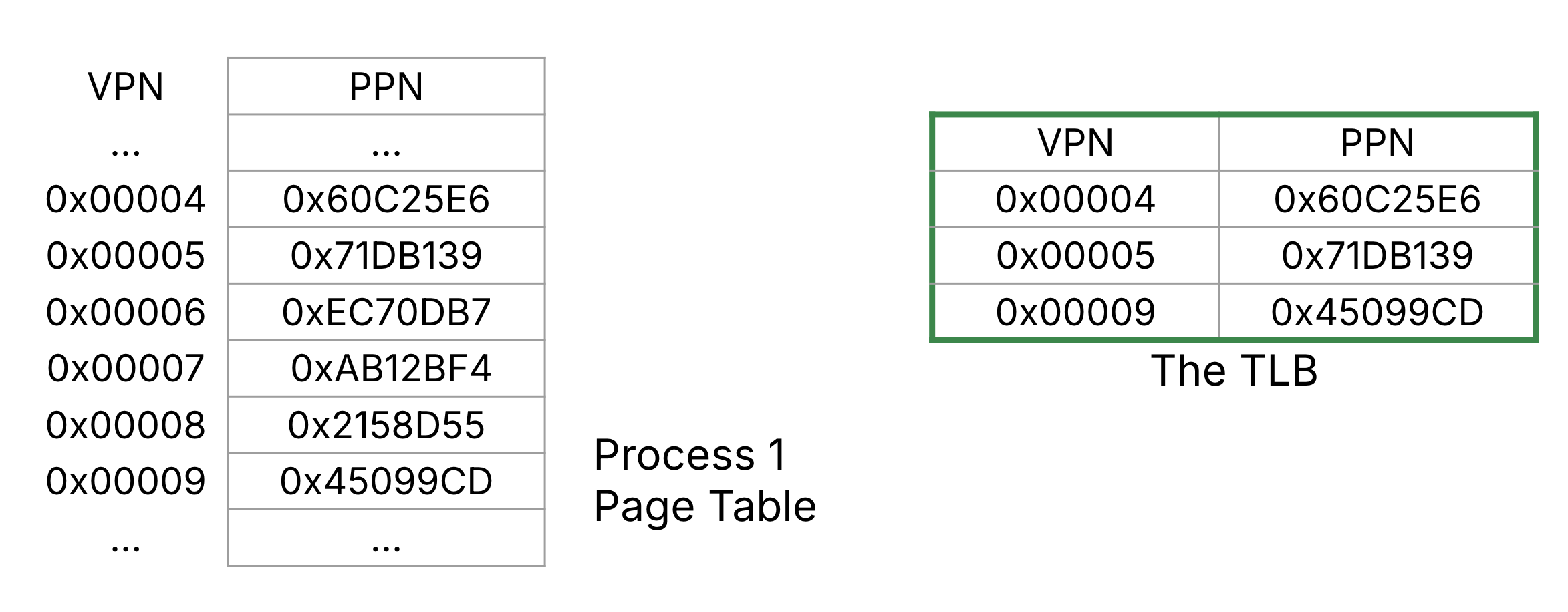 The TLB helps decrease amount of page table walks necessary.